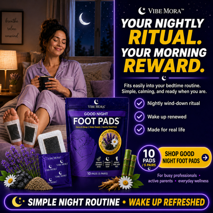🌙 Vibe Mora – Good Night Foot Pads™  Detox & Sleep | Relax Deeply | Soothe Tired Feet