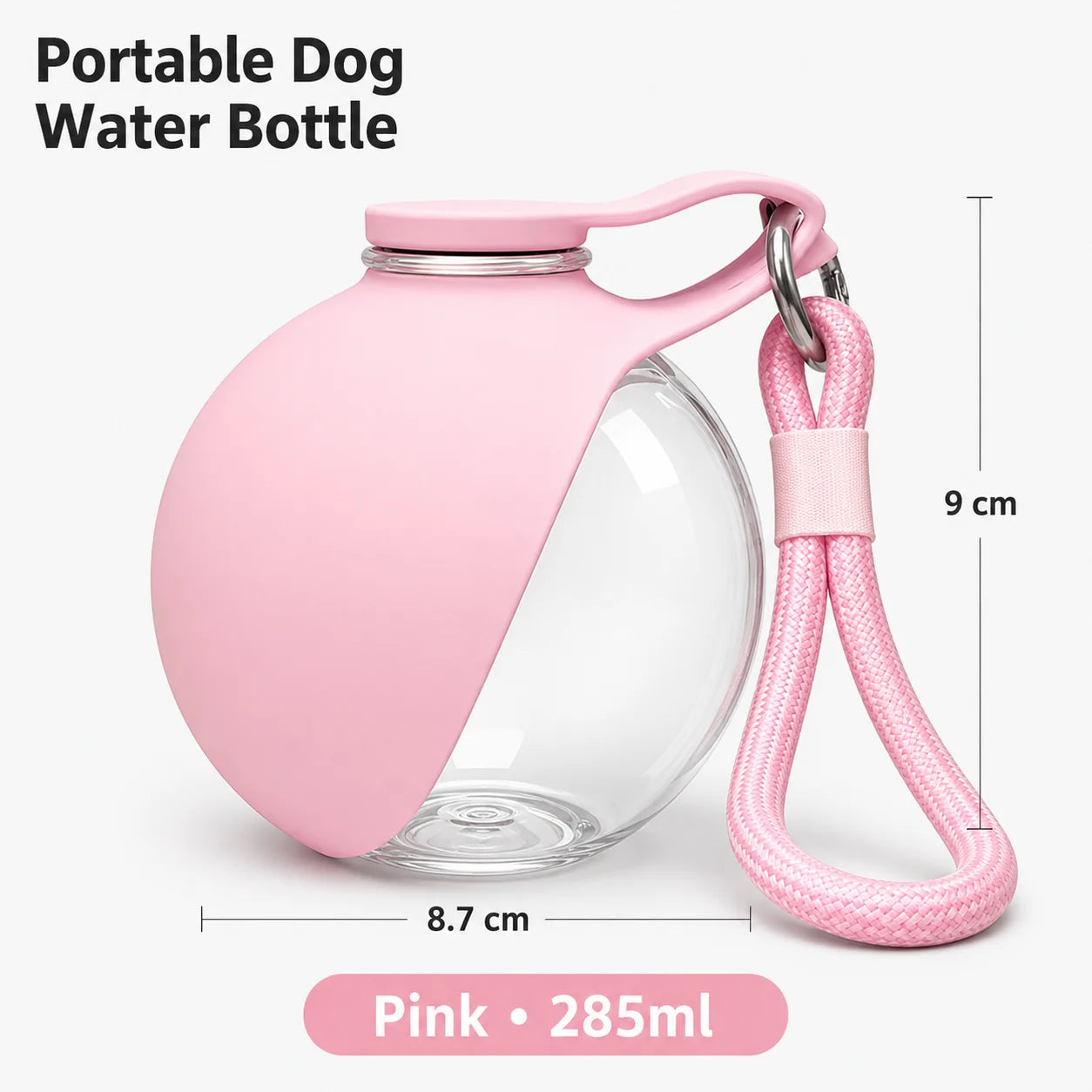 2 in 1 Dog Water Bottle with Poop Bag Dispenser Set Foldable Silicone Bowl Leak Proof Lanyard Travel Pet Feeding Kit Combo